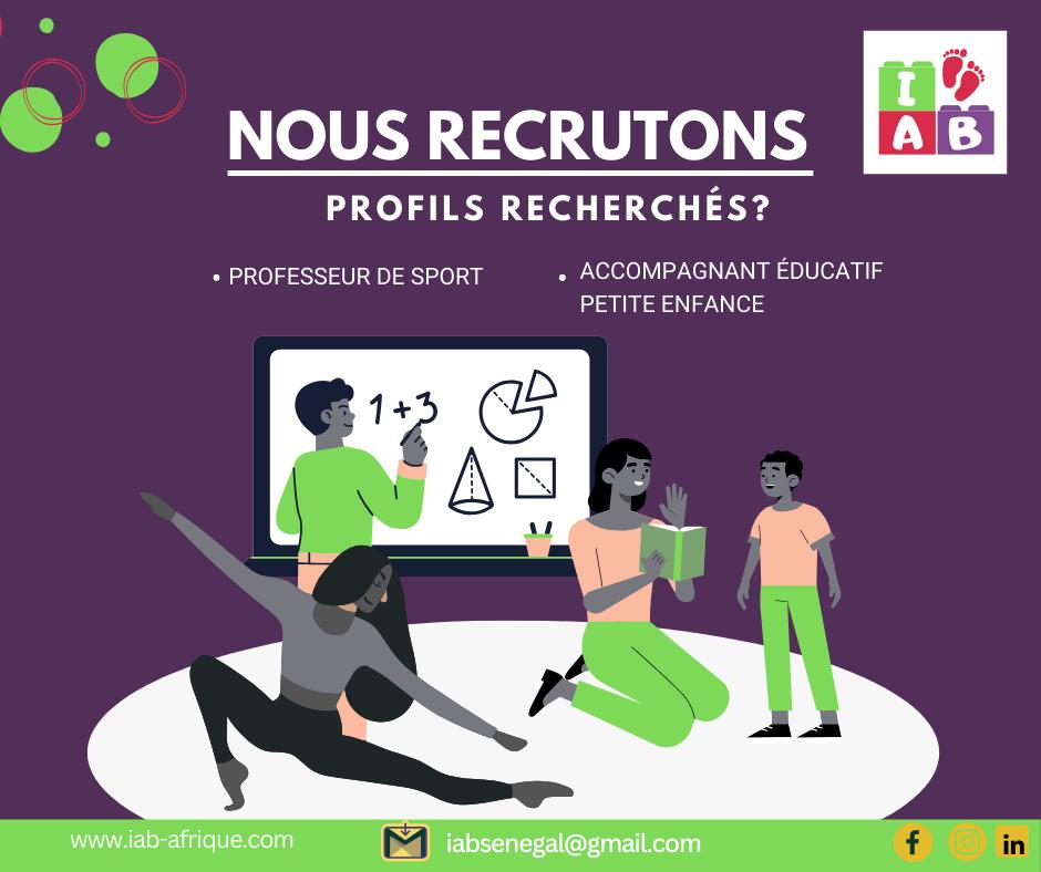 OFFRE D'EMPLOI : ACCOMPAGNANT ÉDUCATIF PETITE ENFANCE ET PROFESSEUR DE SPORT PRIMAIRE ET COLLÈGE